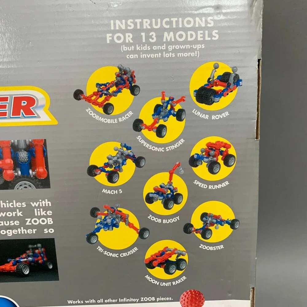 Infinitoy Zoobmobile Car Designer Create Dozens of Vehicles 76 Zoob Pieces - New